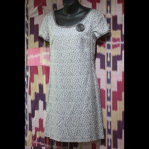 J. CREW Gray Dress with White Polka Dots